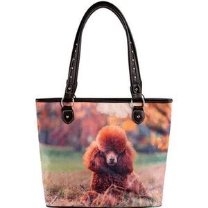 Montana West Pet Collection Canvas Tote - Poodle (Coffee)